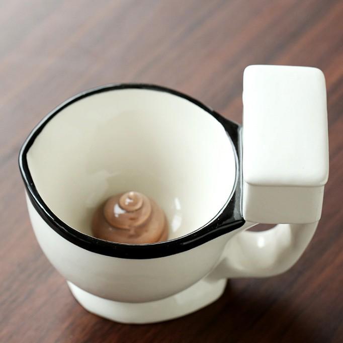 Prank Poo Funny Ceramic Toilet Mug - Novelty Gag Coffee Cup