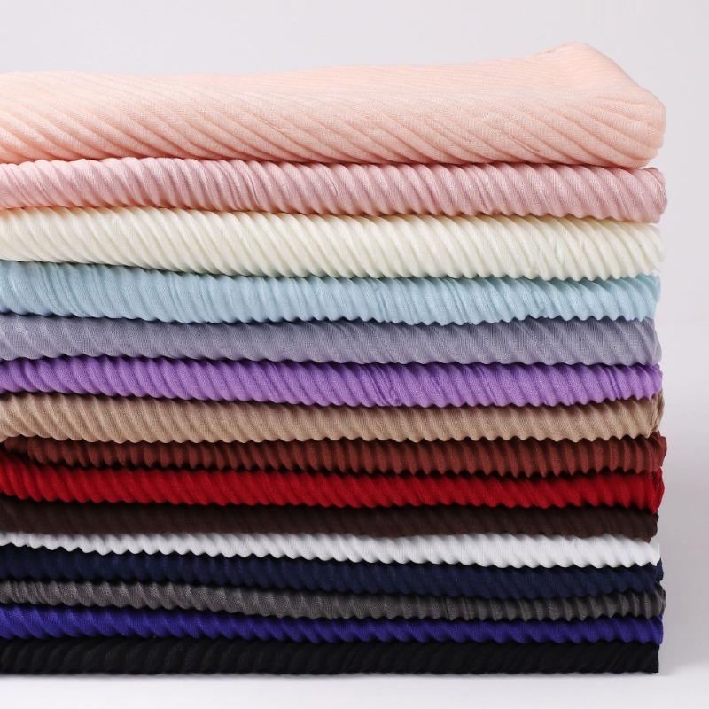 Large Size Pleated Hijab Scarf For Women Muslim Daily Wear