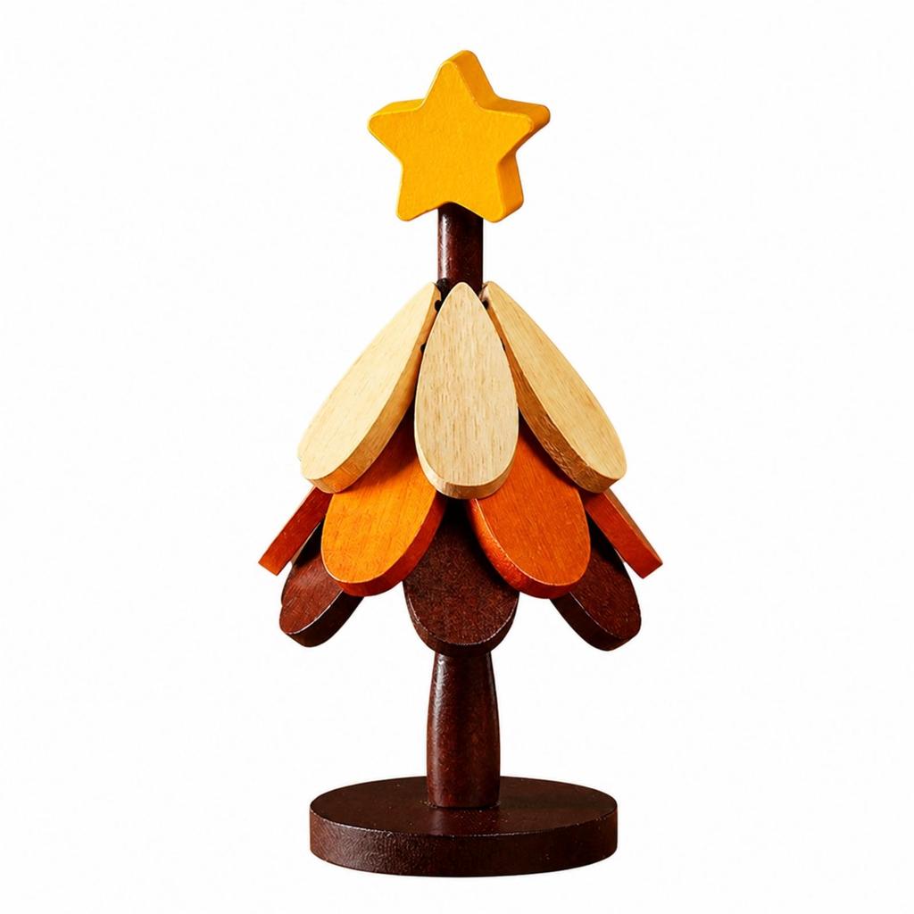 3 Pieces Freestanding Wooden Warming Mat with Detachable Assembly Festive Christmas Tree