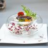 Transparent High-temperature Glass Bowl with Side Opening Dry Ice Bowl Creative Cuisine Tableware Special Restaurant Salad Bowl