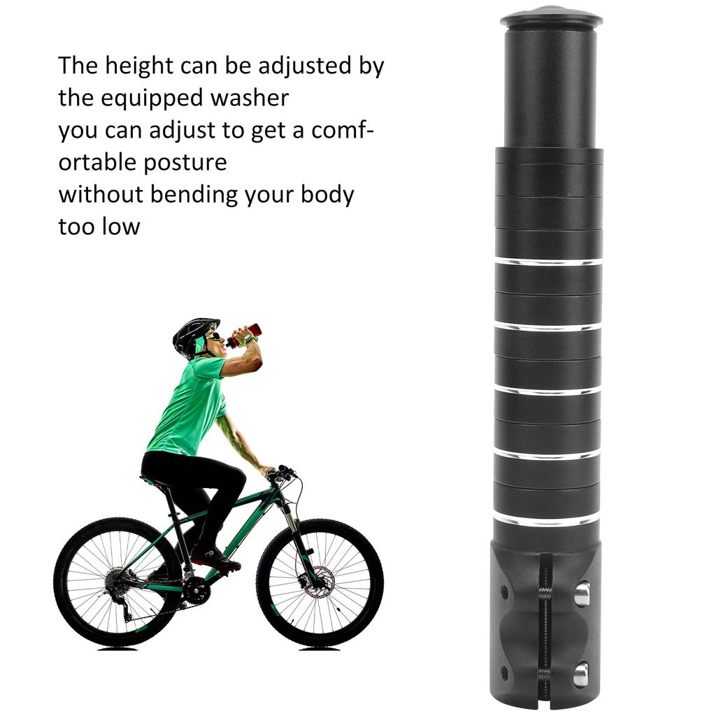 LUNJE Bike Handlebar Riser Head Up Adapter Fork Stem Extender 210mm Aluminum Alloy