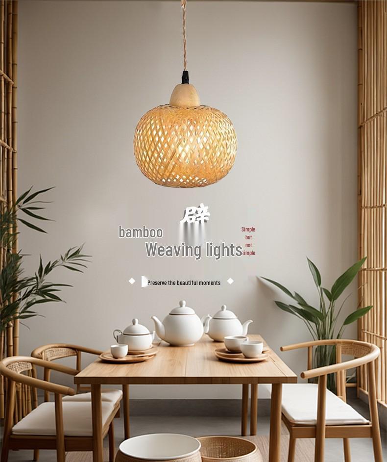Bamboo Weaving Wall Lamp: Retro Wabi-Sabi Style for Tea Rooms and Bedrooms