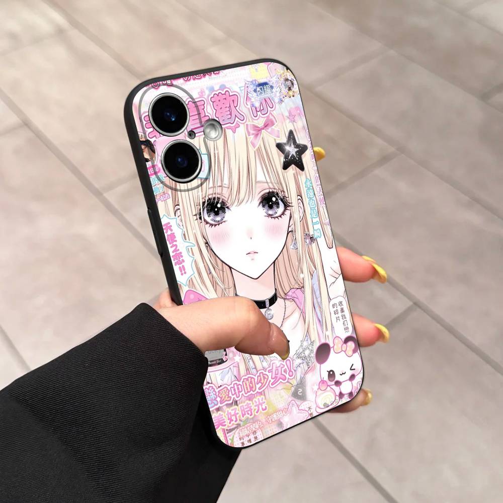 Japanese Cute Girls Y2K Pattern Phone Case TPU Phone Case For Iphone17 Air 16 15 14 13 12 11 Pro Max Plus Cover Case
