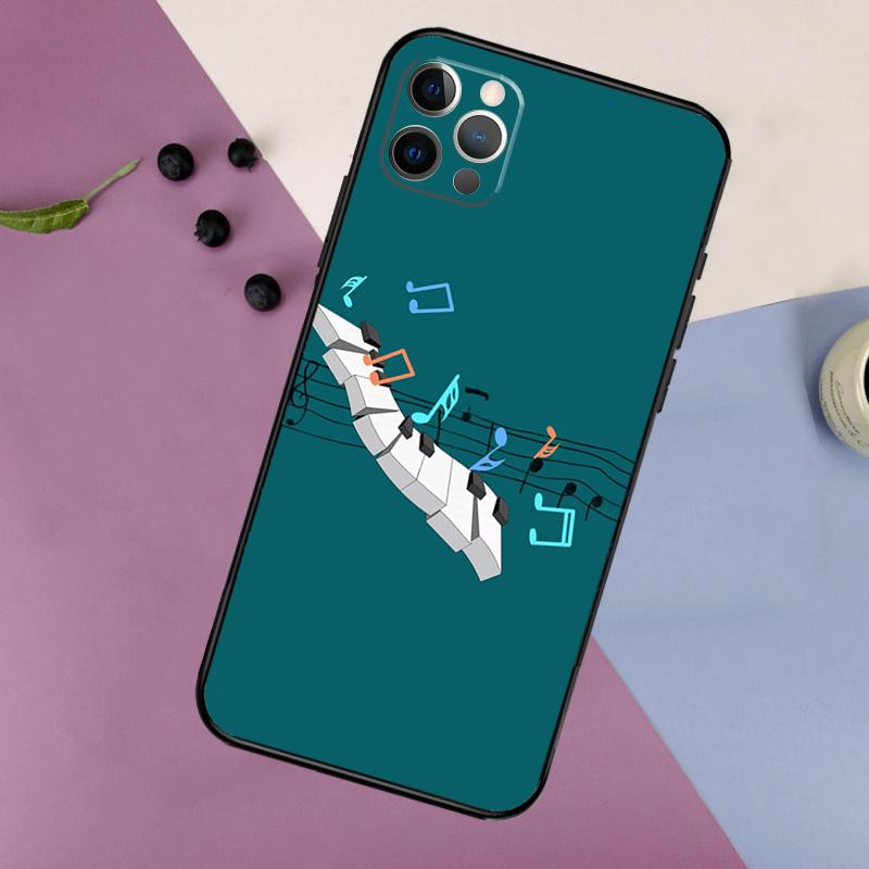 

Violin Piano Phone Case For iPhone 16 15 14 13 12 11 17 Pro Max 13 mini 16 Plus 16e 17 Air Bumper Cover iPhone 12 mini