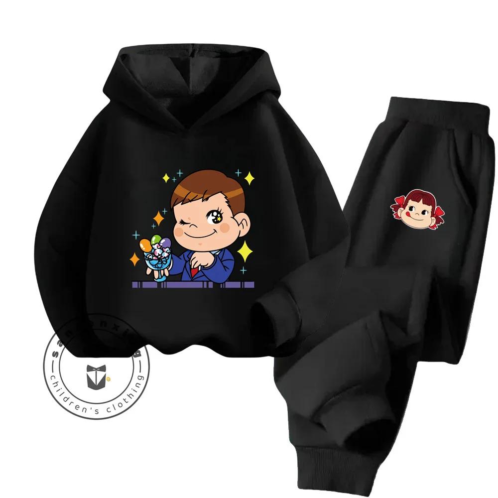 2025 Fujiya Cartoon Personalisiert Super Kawaii Fujiya Kleidung: Entzückend günstiges Hoodie-Set für Kinder für die Freizeit zu Hause und zum Spaß