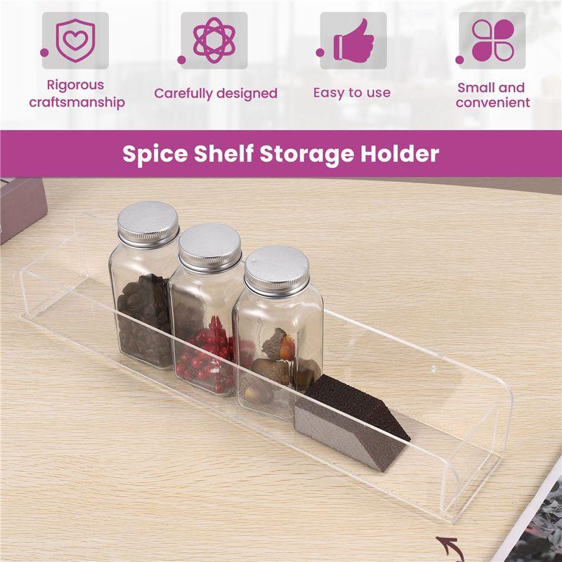 Aug. Wall Mounted Spice Rack Organizer,Clear Acrylic Spice Shelf Storage Holder For Wall Kitchen Pantry Cabinet Door 4 Pack