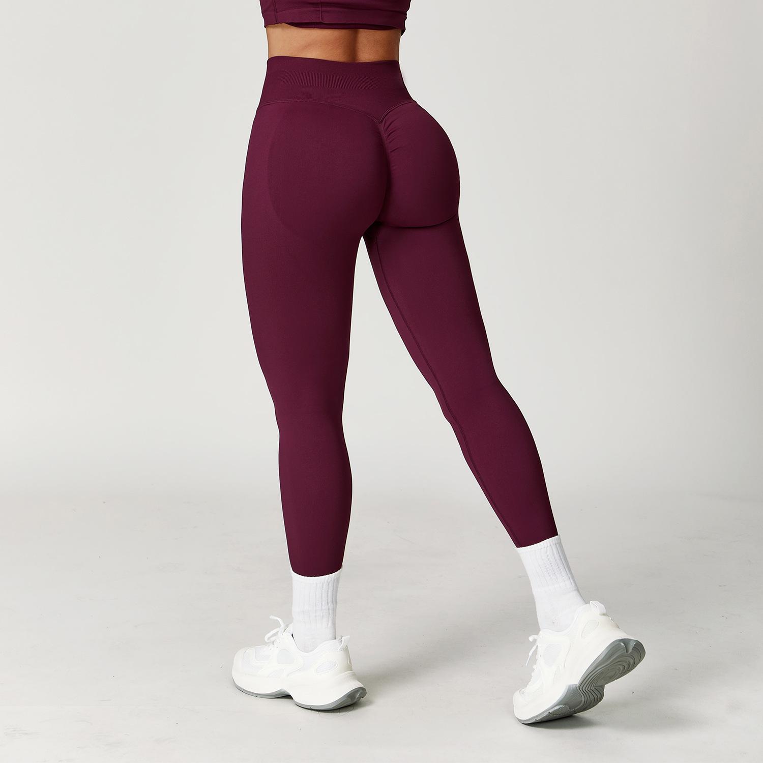 

Seamless Peach Butt Tummy Control Yoga Pants - Quick-Dry, Tight Fit for Women’s Sports and Running L