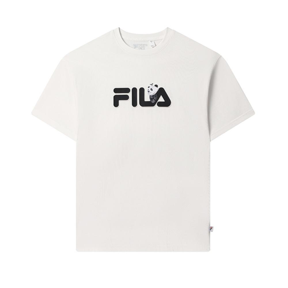 Fila Heritage Panda T Fashion Simple Classic Retro Trendy Casual Versatile Comfortable Loose Knit Short Sleeve T-Shirt Unisex Tops F51U538103F-WT