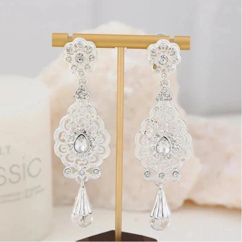 Drop Earrings for Women Classic Multi-Color Rhinestones Fadeproof for Formal Dinner Anniversary Gift for Wife