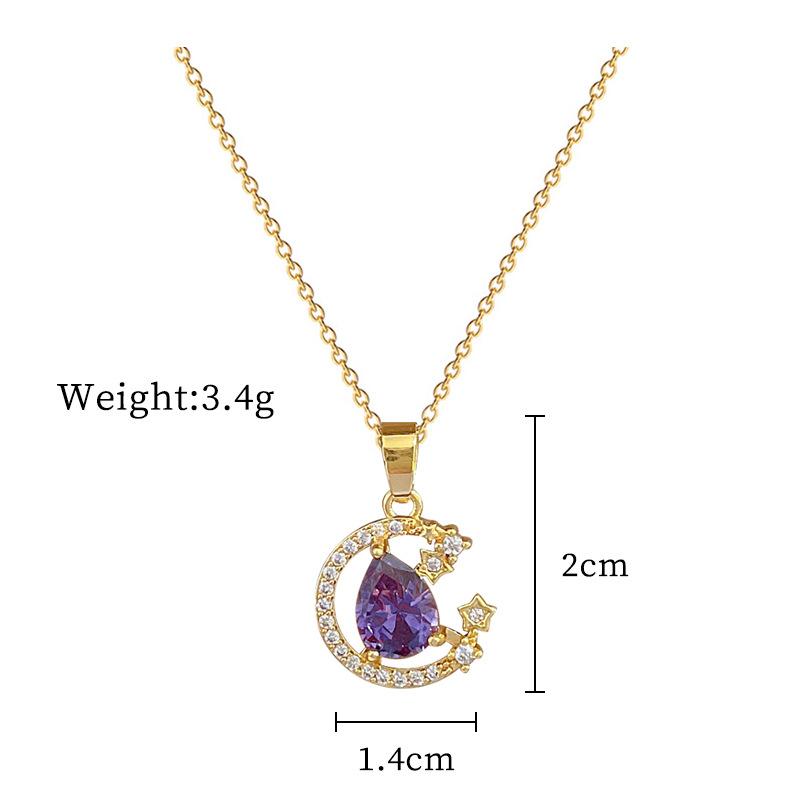 Light Luxury Full Diamond Micro-Inlaid Design Temperament Smart Shining Necklace Women, Simple Pendant