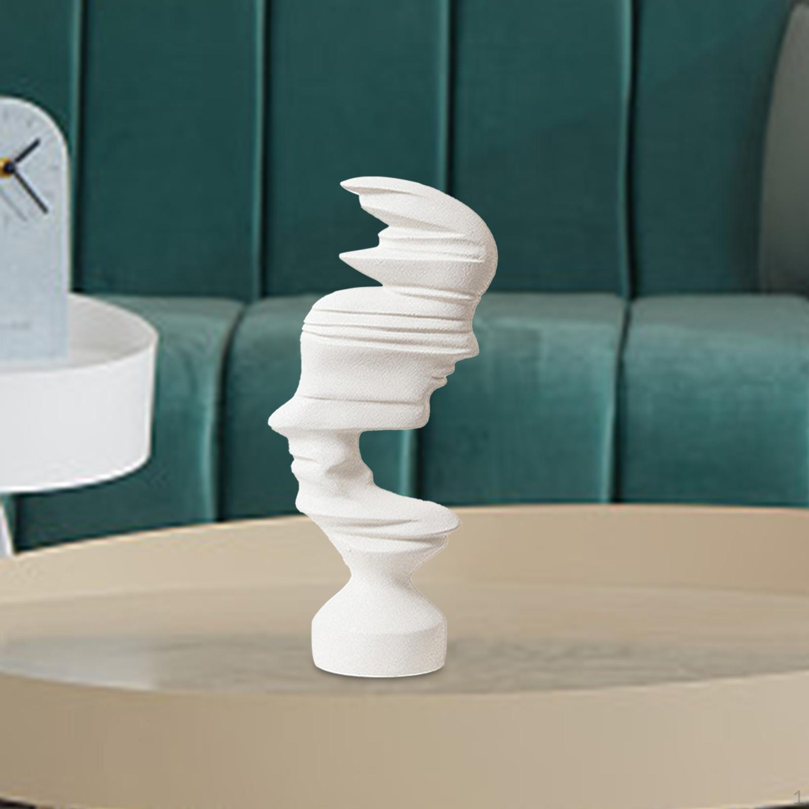 

Абстрактная скульптура из смолы с изображением человеческого лица для домашнего и делового декора white