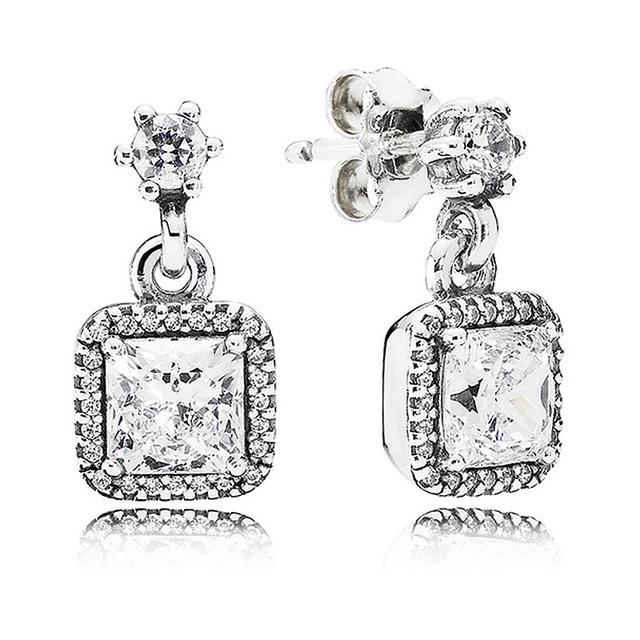 Neue 925 Sterling Silber Mode Ohrring Rose Klassische Zeitlose Eleganz Leuchtende Ohrring Mit Kristall Für Frauen Schmuck Geschenk