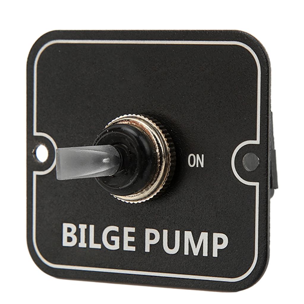 12V 24V Bilge Pump Control Switch with LED Indicator Light Sensitive Black Safe Manual Aluminum Panel