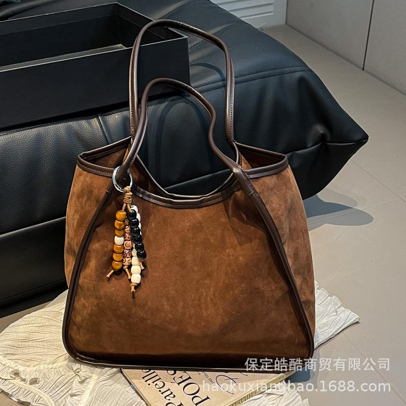 Leopard Print Bag Women's 2025 New Autumn and Winter Suede Shoulder Armpit Bag High-end Sense Commuter Tote Bag