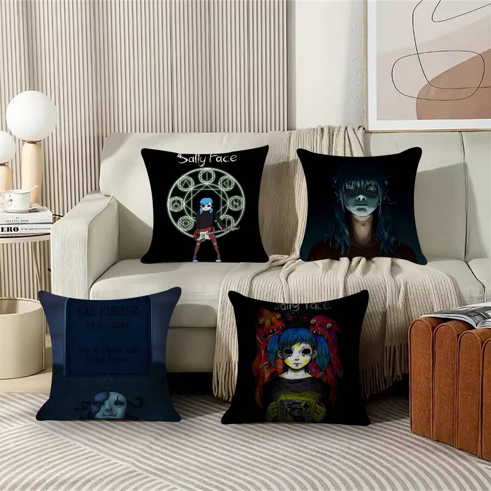 Game SSally Face Horror Cushion Cover Pillow Cover Decor Pillowcase Printed Cushion Case For Couch
