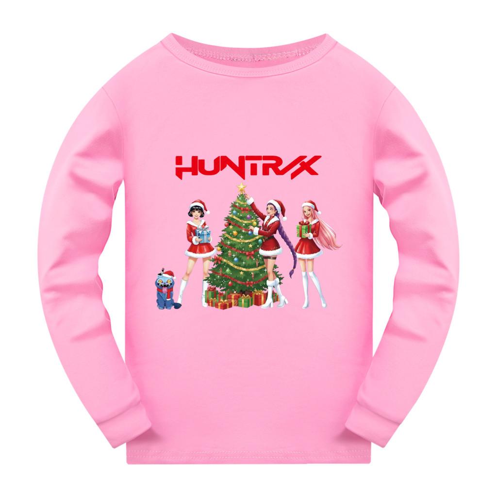 

5085 Kids Girls Christmas New Year Rumi Zoey Mira Super Star Print Long Sleeves T-Shirt 170cm розовый