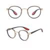 Dual Circle Retro Round Frame Reading Glasses Anti Blue Light Simple Elegant Eyewear for Middle-Aged Elderly