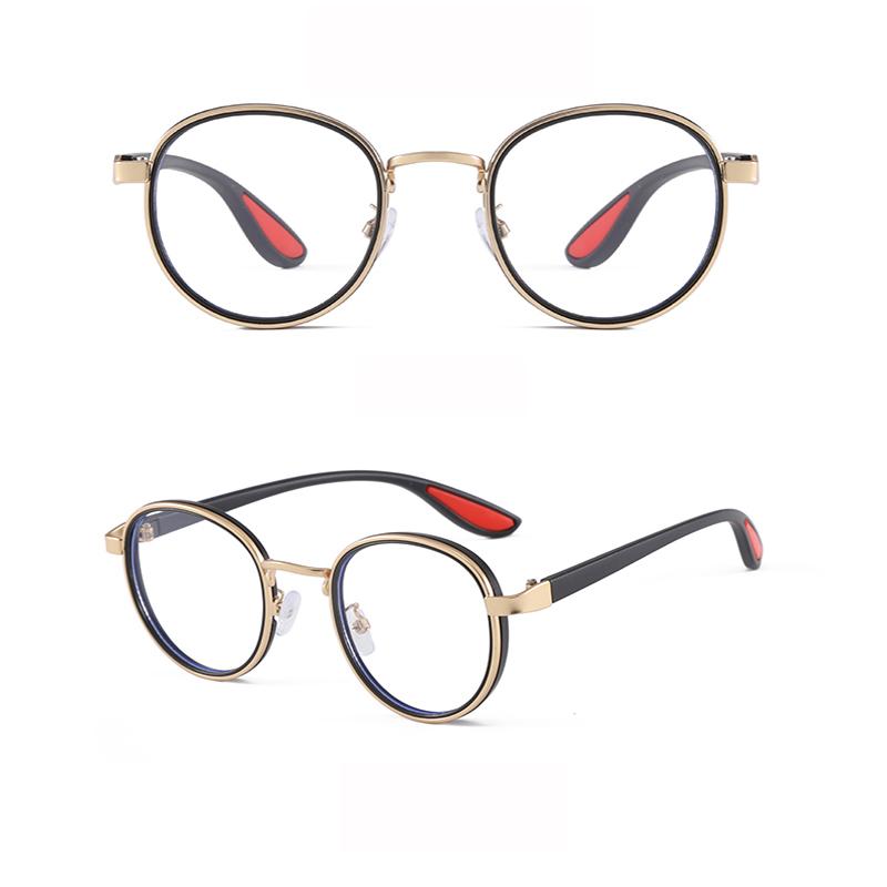 Dual Circle Retro Round Frame Reading Glasses Anti Blue Light Simple Elegant Eyewear for Middle-Aged Elderly