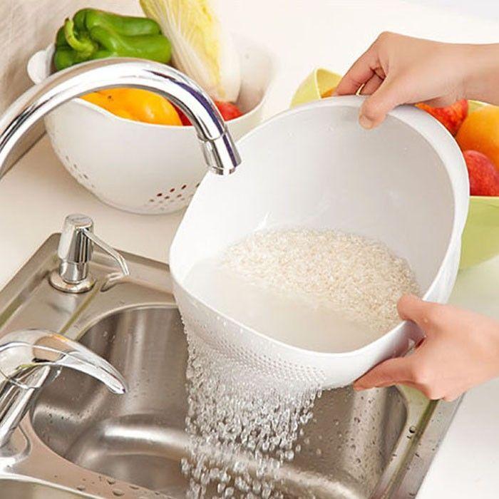 Fine Perforated Vegetable Basket Kitchen Rice Washing Basin Household Food Grade Plastic Drain Basket