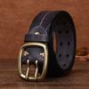 Men'S First Layer Retro Belt Personalized Belt Double Pin Buckle Lazy Belt No Punching Outdoor Tactical Belt