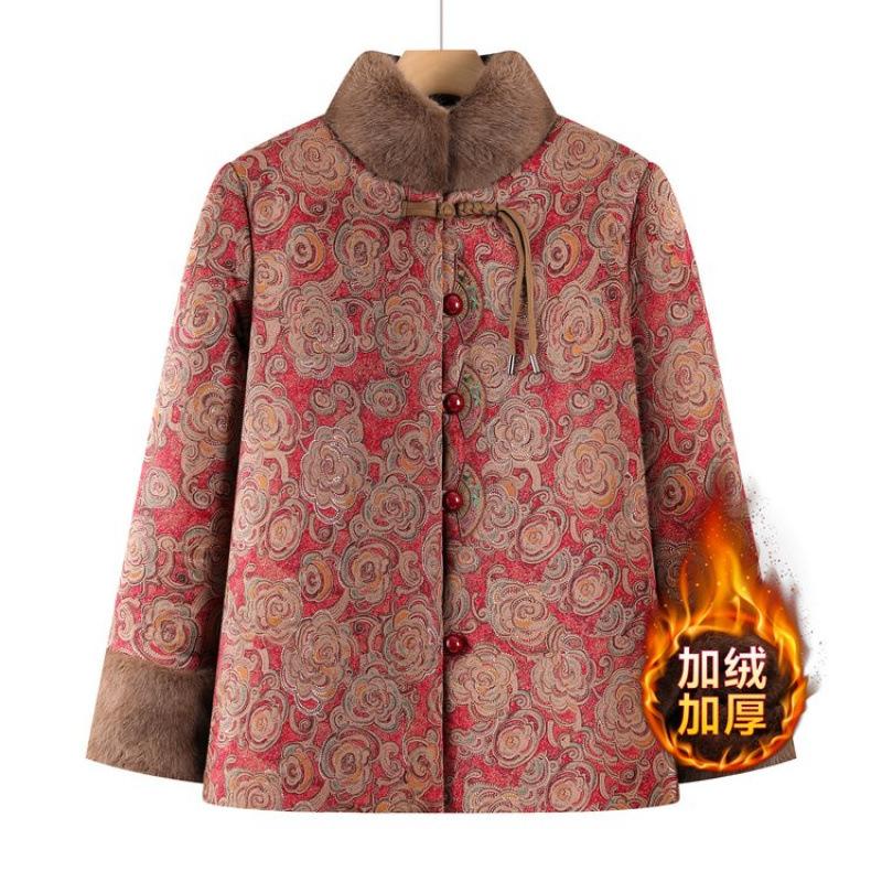 Winter Warm Cotton-padded Clothes Piled Cotton-padded Clothes Thickened Old Lady Jacket Cotton-padded Jacket