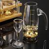 Crystal Glass Wine Glass Set Flagon Hip Flasks Wine Dispenser Drinkware Wine Set with Wooden Stand Spirits Winecup Wine Glasses