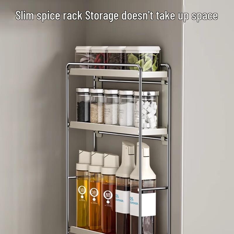 Multifunctional 3-Layer Wall-Mounted Kitchen Shelf