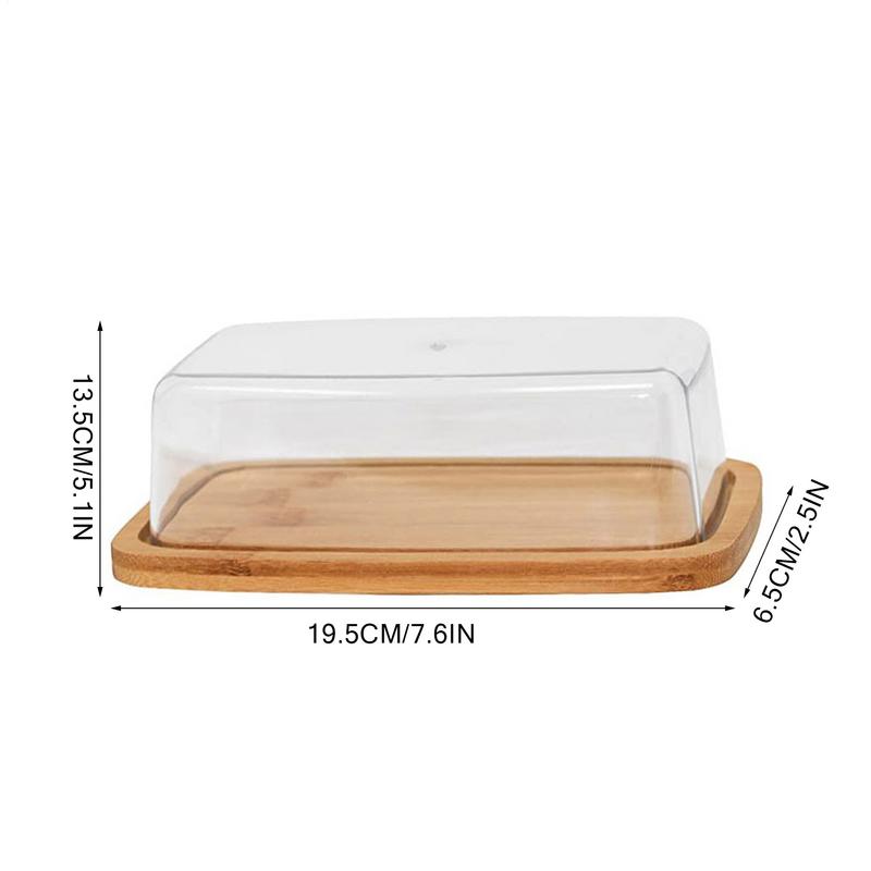 Butter Dish with Lid Covered Butter Holder for Countertop Bamboo Butter Keeper Storage Container for West and East Coast Butter
