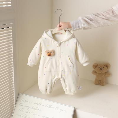 Children's Fleece-Lined Hooded Winter Romper - Thick and Warm Outdoor Wear