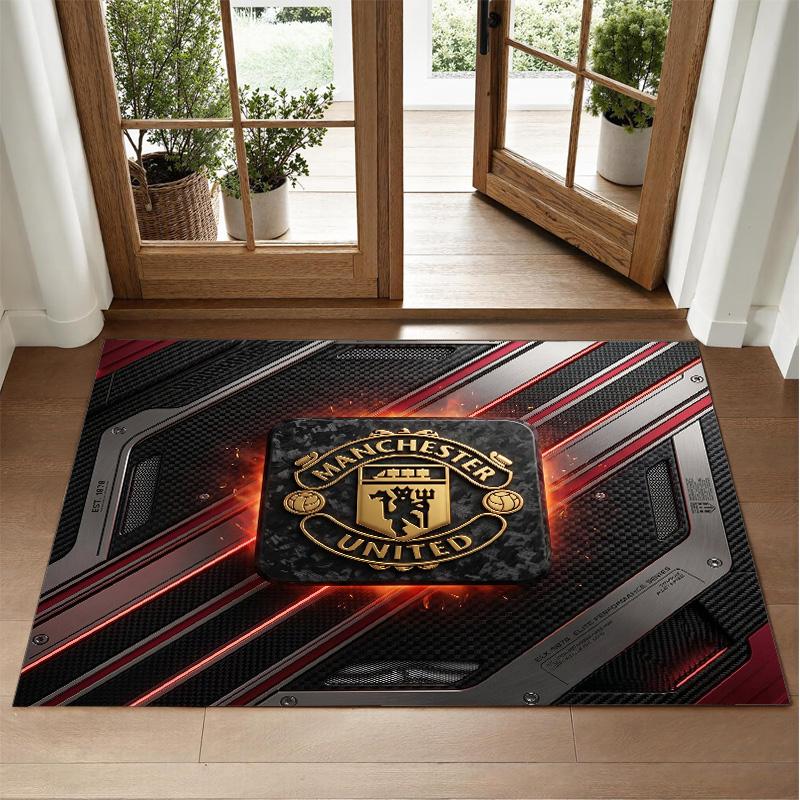 Tappeto in Velluto Cristallo Design Manchester United Tappetino Decorativo Morbido per Ingresso Camera da Letto