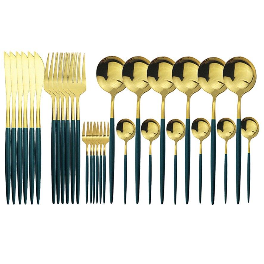 Set de vesela din oțel inoxidabil, 30 de buc