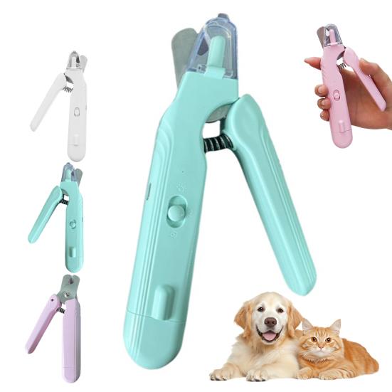 Pet Nail Trimmer with LED Light Rechargeable 2-in-1 Nail Clipper Grinder Safe Cat Nail Trimmer
