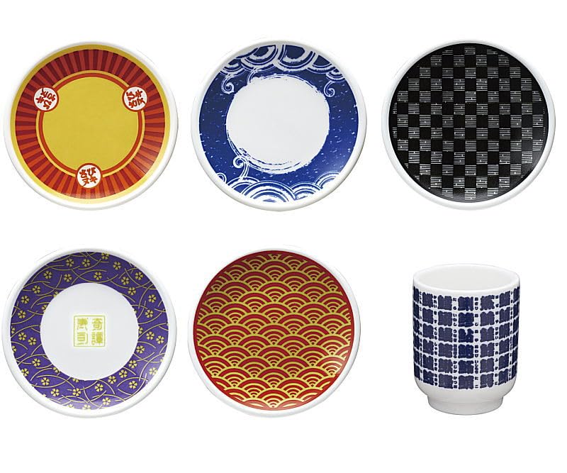 Sushi restaurant plate and teacup of 6 types Gacha Gacha Capsule Toy (miniature) [Set (full complete)]