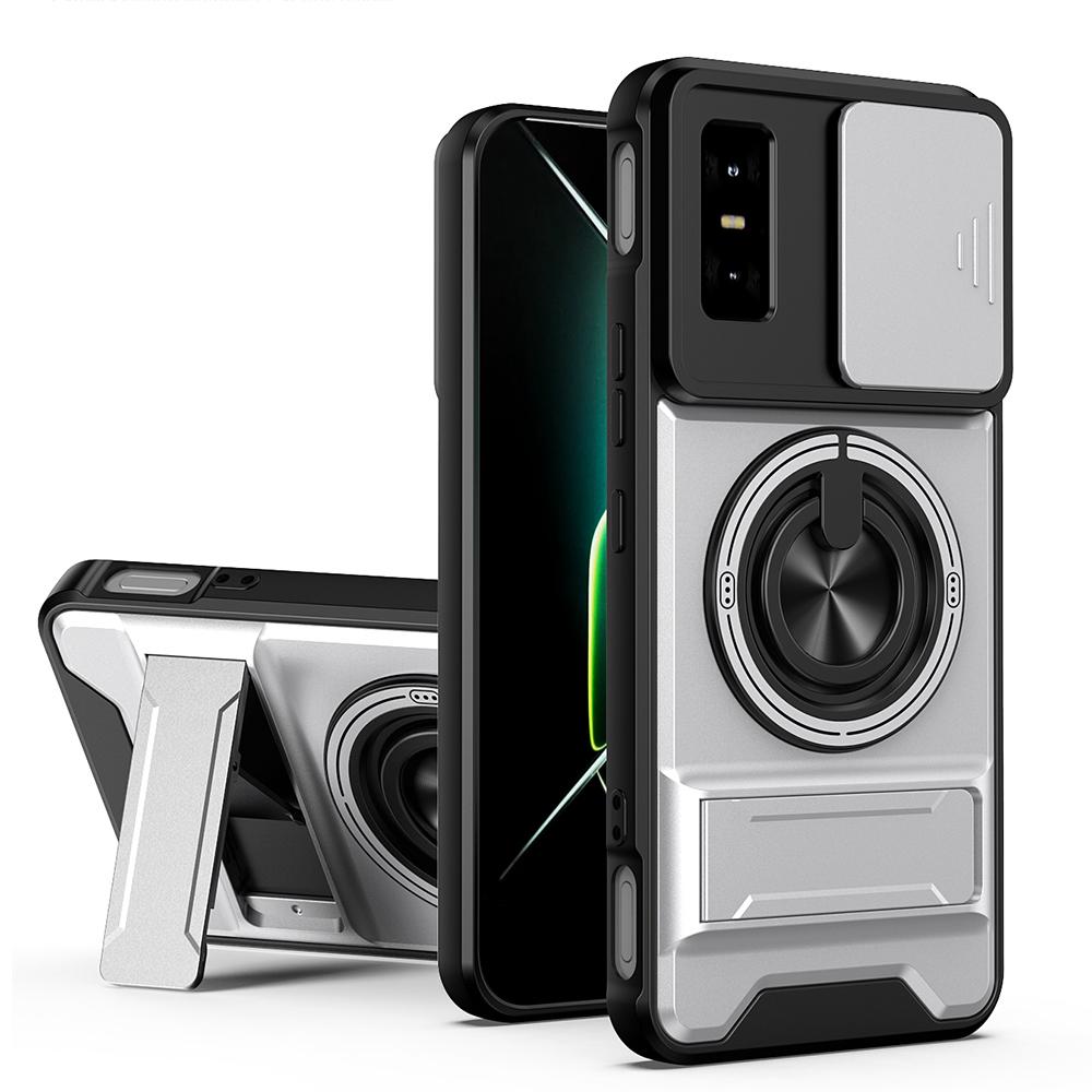 KEYSION Magnetic Phone Case for Infinix GT 30 30 Pro 5G Slide Camera Protection Upright Kickstand 360 Ring Shockproof Back Cover