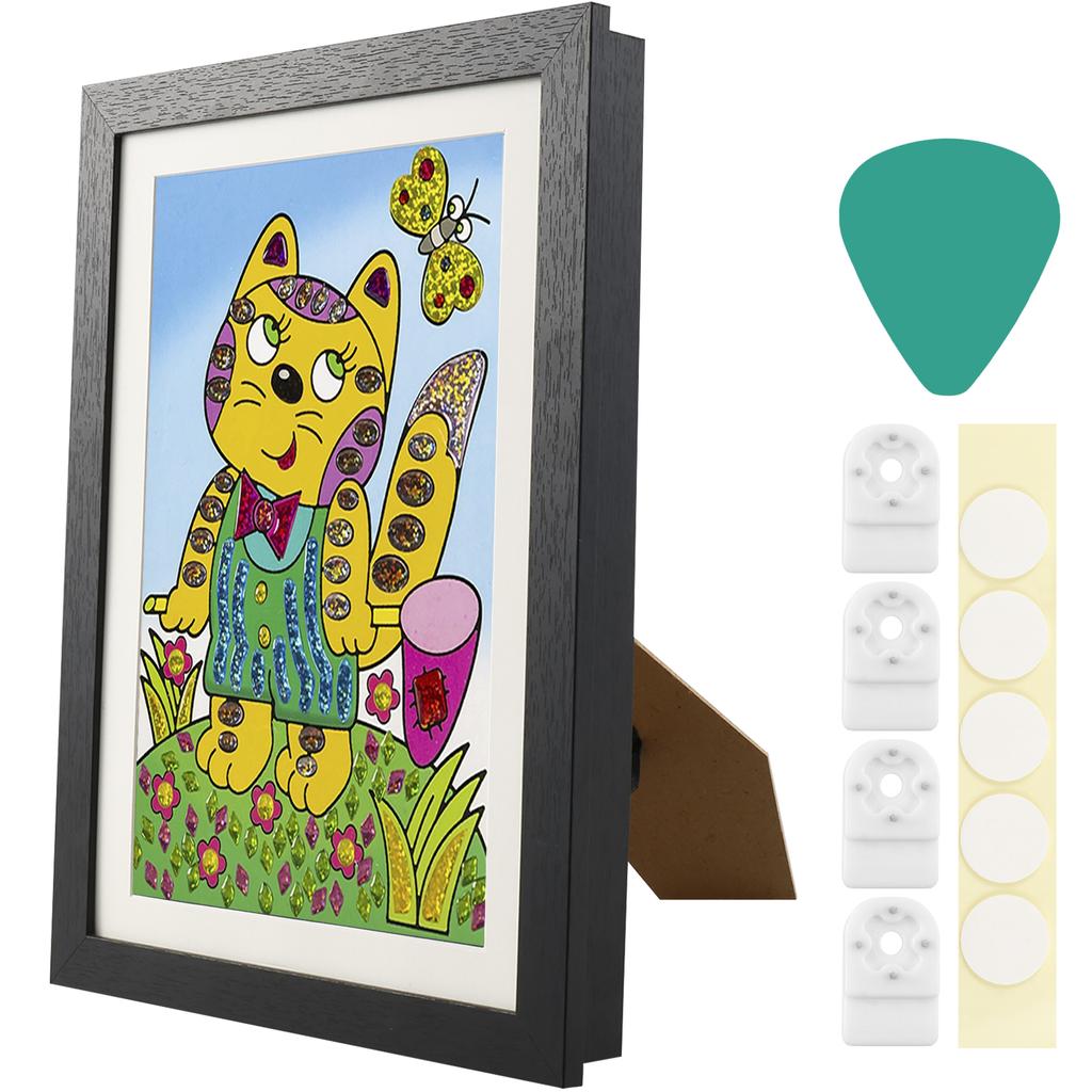 Kids Art Frame Set A4 Front Opening Photo Frames with Stand Wooden Kid Artwork Painting Display Frame for 100 Pictures Organizer