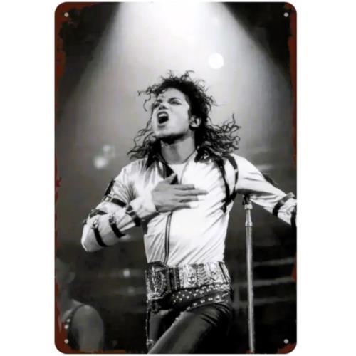 

Винтажная металлическая табличка Майкла Джексона Bad Tour Черно-белый Декор для стены Алюминий 20x30cm