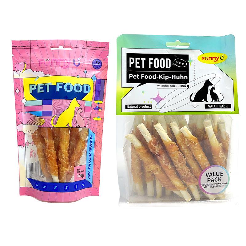 Pet Food Dog Snacks: Chicken, Duck & Beef Wrapped Rawhide Dental Chews 400g