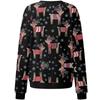 Fashion Women Christmas Print Party Round Neck Long Sleeve Socket Head Tops