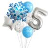 1 Set Snowflake Decor Party Supplies Snow Latex Balloon Number Sliver Foil Balloon For Kids Birthday Summer Winter Decorations