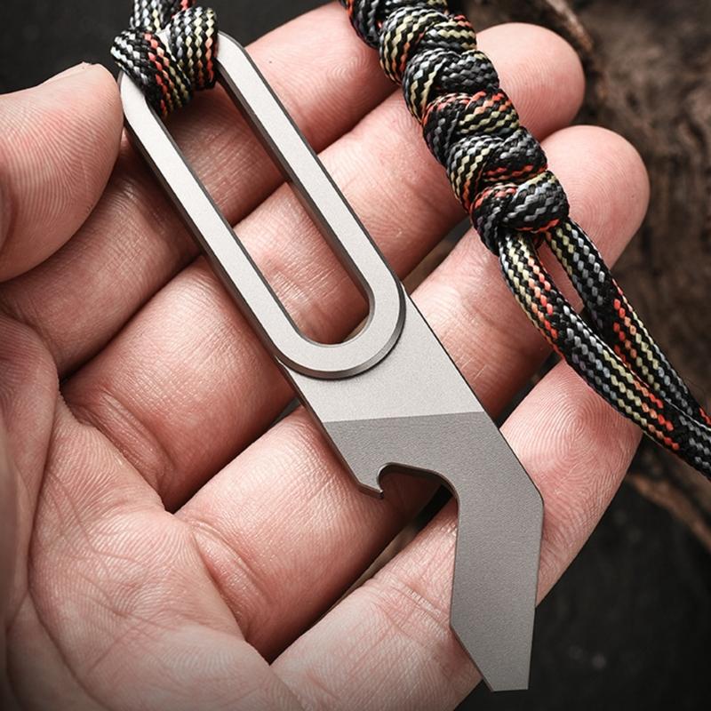 Professional Multiple Tool With Pry Bar Bottle Opener Nail Extractor & Portable Keychain Clip for Camping Hiking Travel