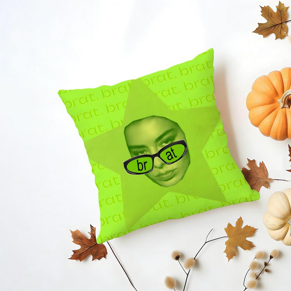 Singer Pop C-Charli X-Xcx Cushion Cover Washable Linen Pillowcase Soft For Daily Sofa Bed Home Room Decor