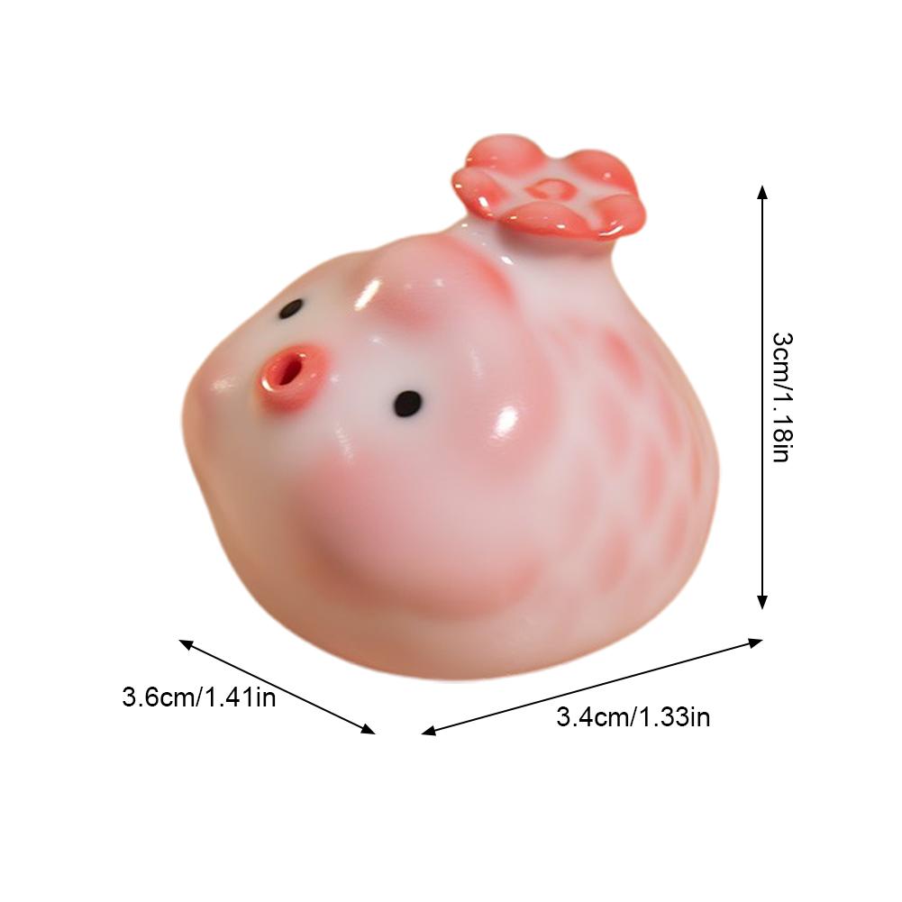 Keramik Kirschrosa Blasen-Fisch Tee Haustier Tee Statue Ornamente Verarbeitung Luxus Aquarium Landschaftsbau Tee Figur Spielzeug