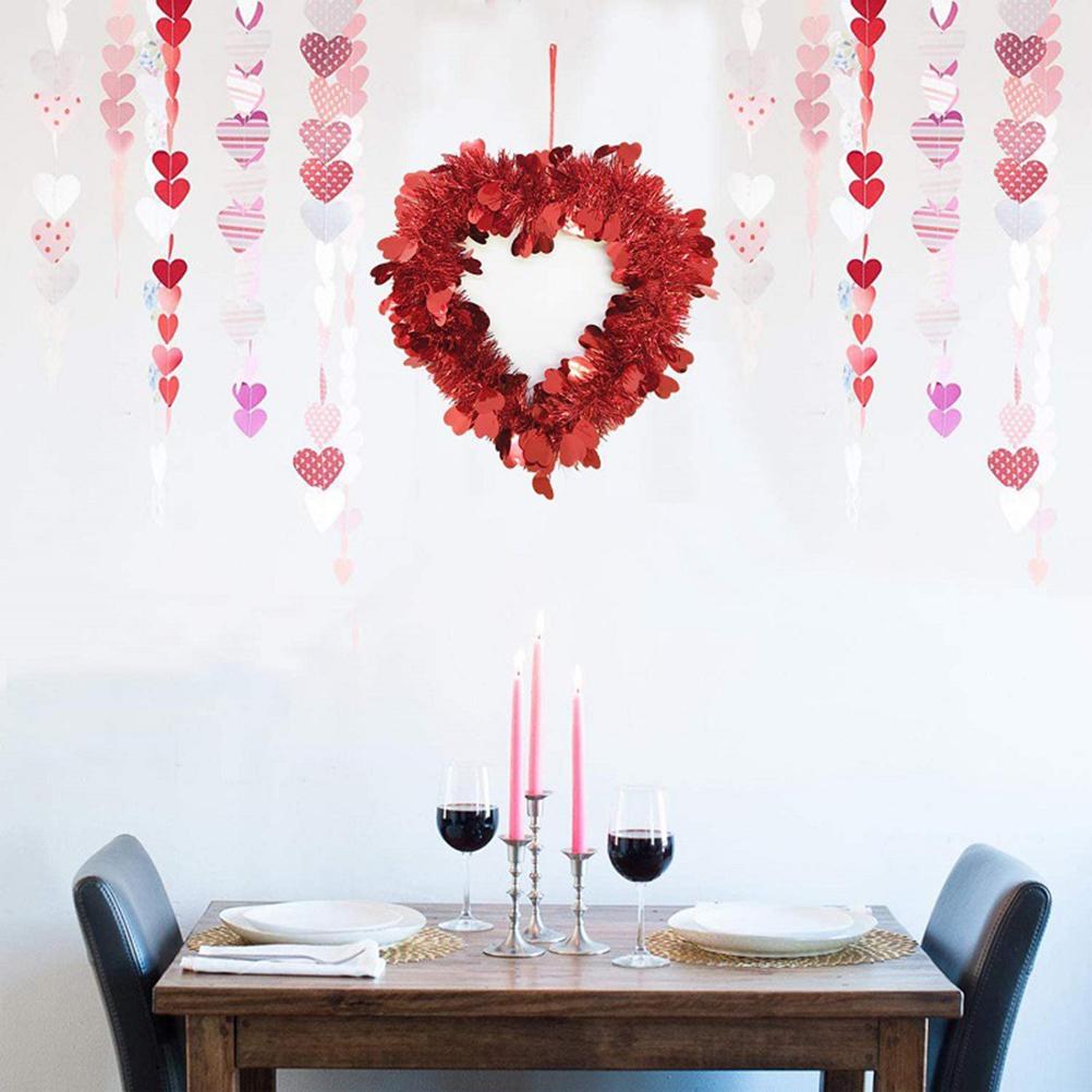 Liebesherz Krappkranz Valentinstagsdekorationen Fenster Wand Tür Hängend Dekorativ Hochzeitsrequisite