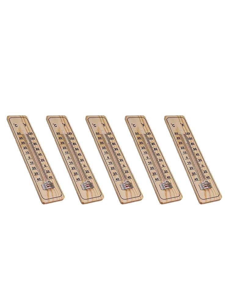 Exquisite Wall Thermometer Tool 22cm × 5cm Hanging Hole Indoor Outdoor Outdoor Thermometer Set Thermometer Wood Color