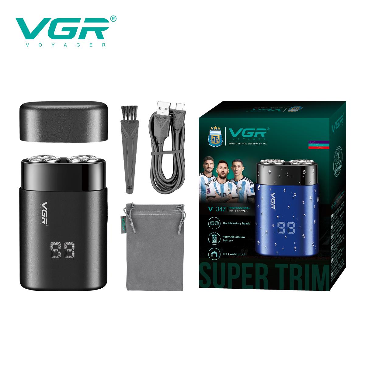 

New VGR 347 Men s Convenient Shaver Sharp Double Blade Deep Cleaning Shaver LCD Intelligent Digital Display USB Charging Hair Trimme IPX7 Waterproof чёрный