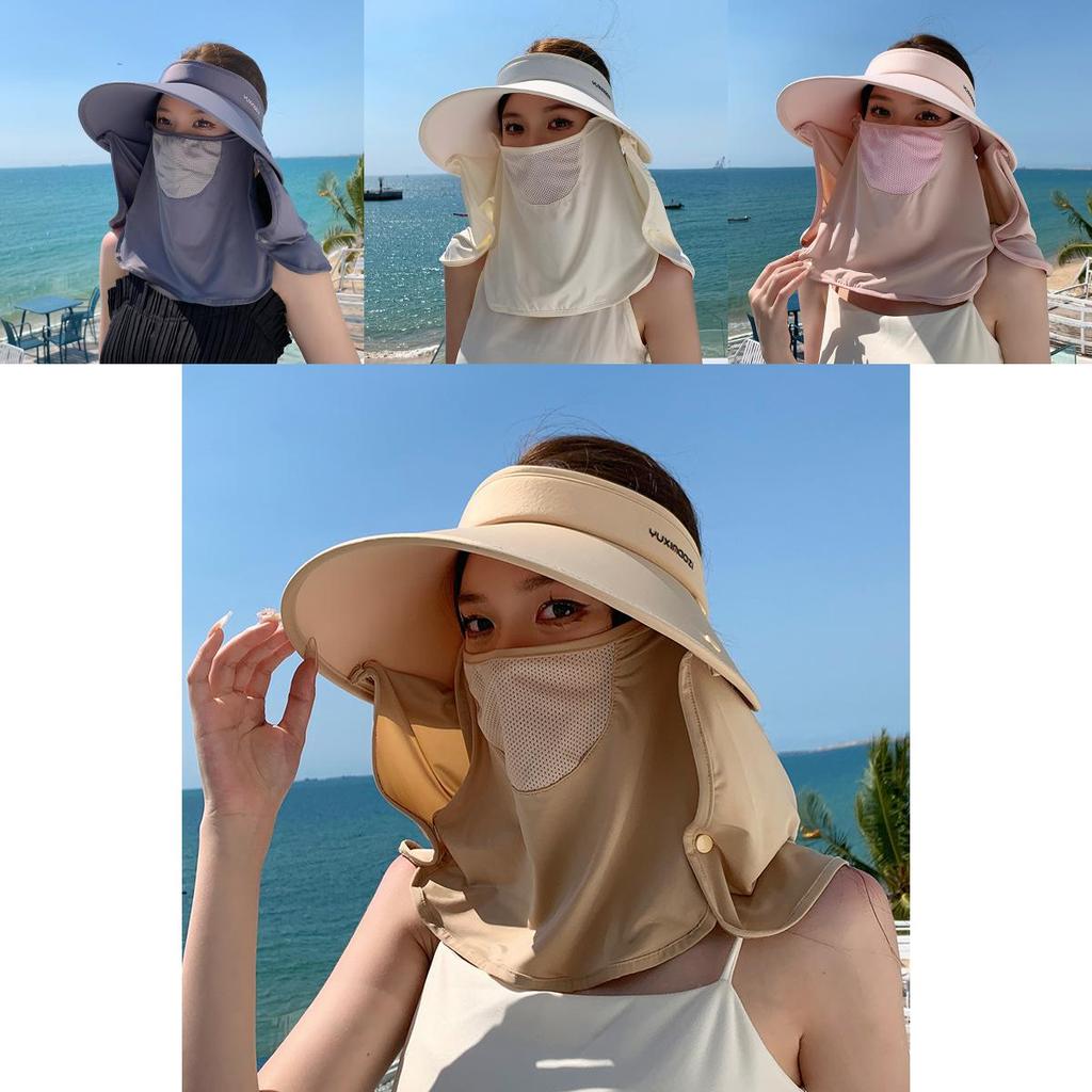 Summer Sun Protection Cap With Removable Shoulder Cover For Outdoor Activities
