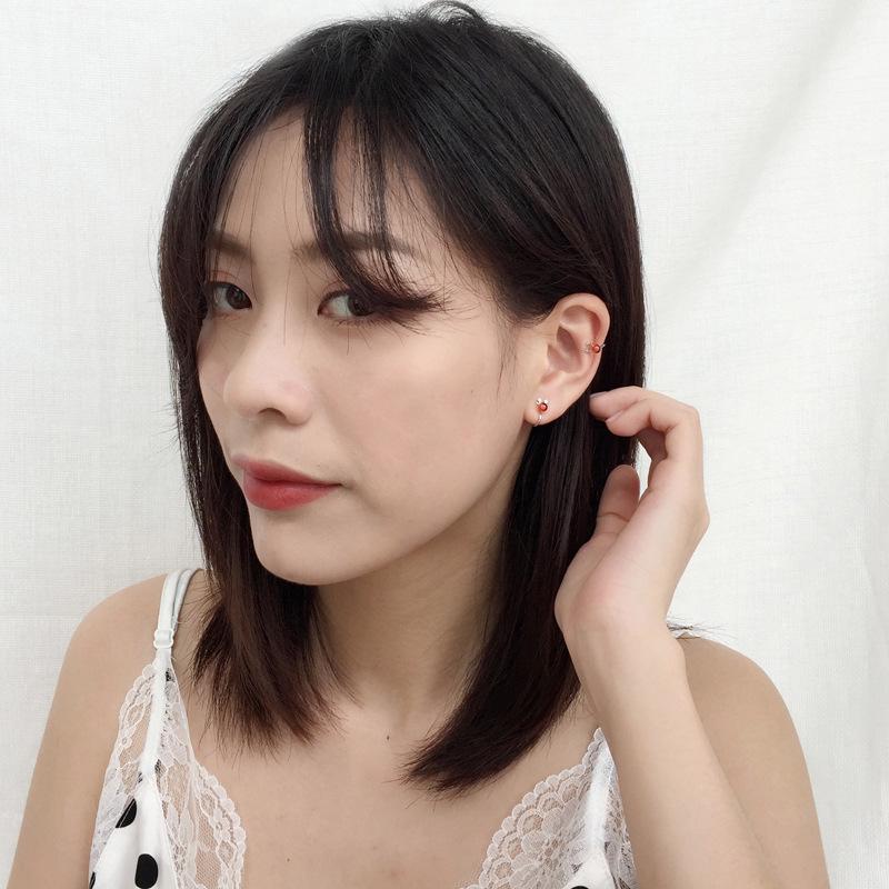 Korean Mori Style Non-Pierced Pearl Reindeer Antler Ear Clips - Christmas Gift Earrings