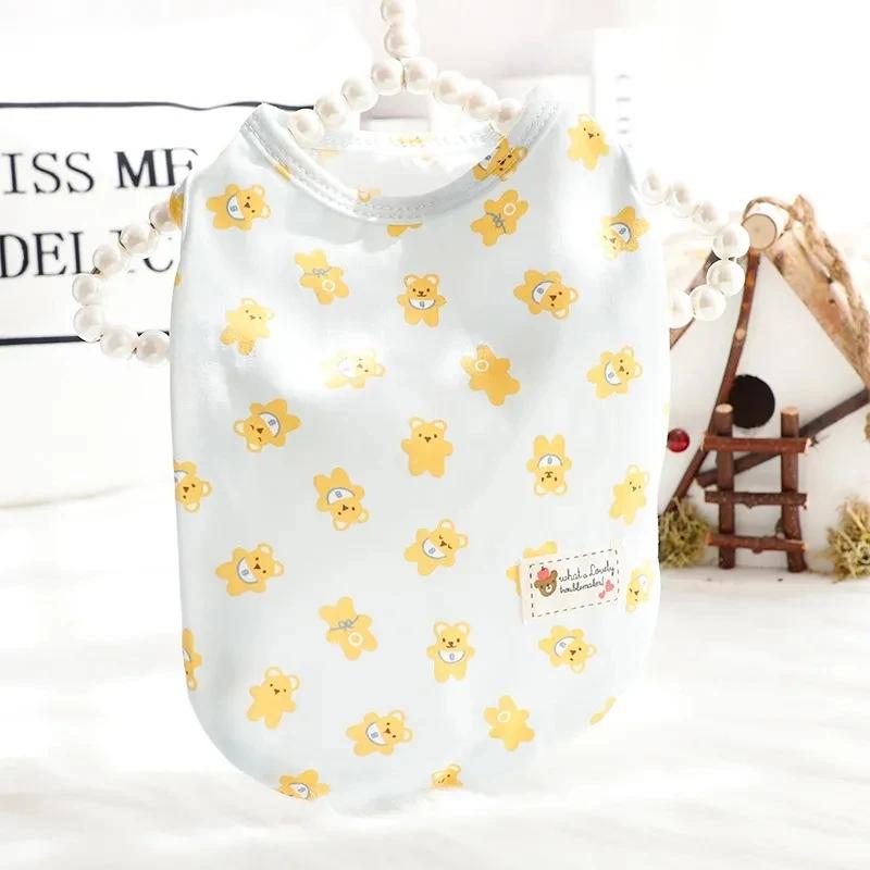 

Летний жилет для домашних животных Одежда для собак Футболка Одежда для медведей Хлопковые жилеты для собак Жилеты для домашних животных Чихуахуа Дышащий Жилет для девочек Мопс Йорк Тедди S