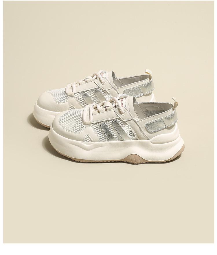 

Женские сетчатые кроссовки разных цветов 2024 года, летние, новые, дышащие, удобные, универсальные, модные, на толстой подошве, спортивные, маленькие белые туфли 40