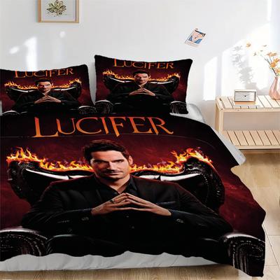 Lucifer Season 5 Poster Bedding Set Comforter Cover Gift for Bedroom,Includes 1 Cover and 2 Pillowcases, No InsertB612
